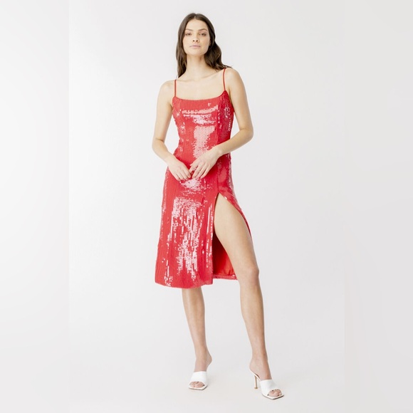 bardot red sequin dress Long Sleeve Floral Bardot Sequin Maxi Dress Red